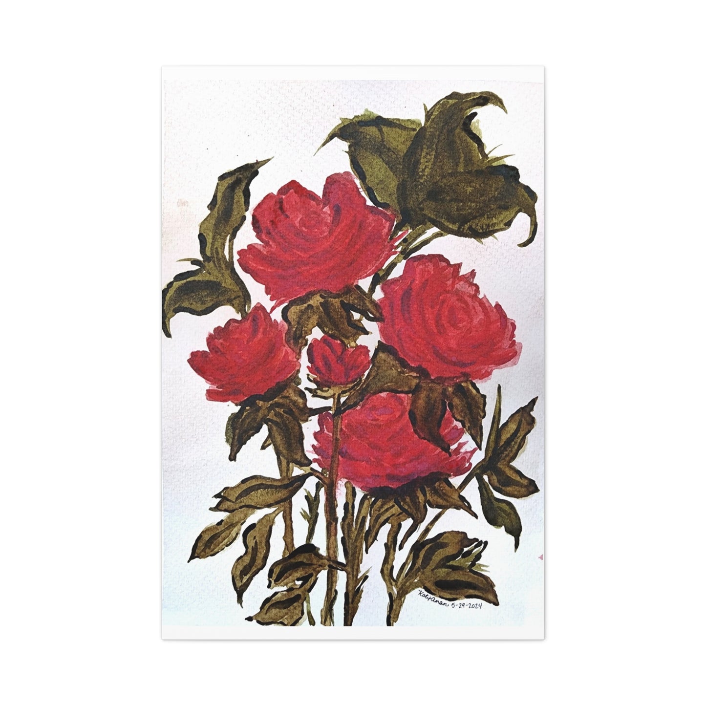 Classic Roses, on canvas