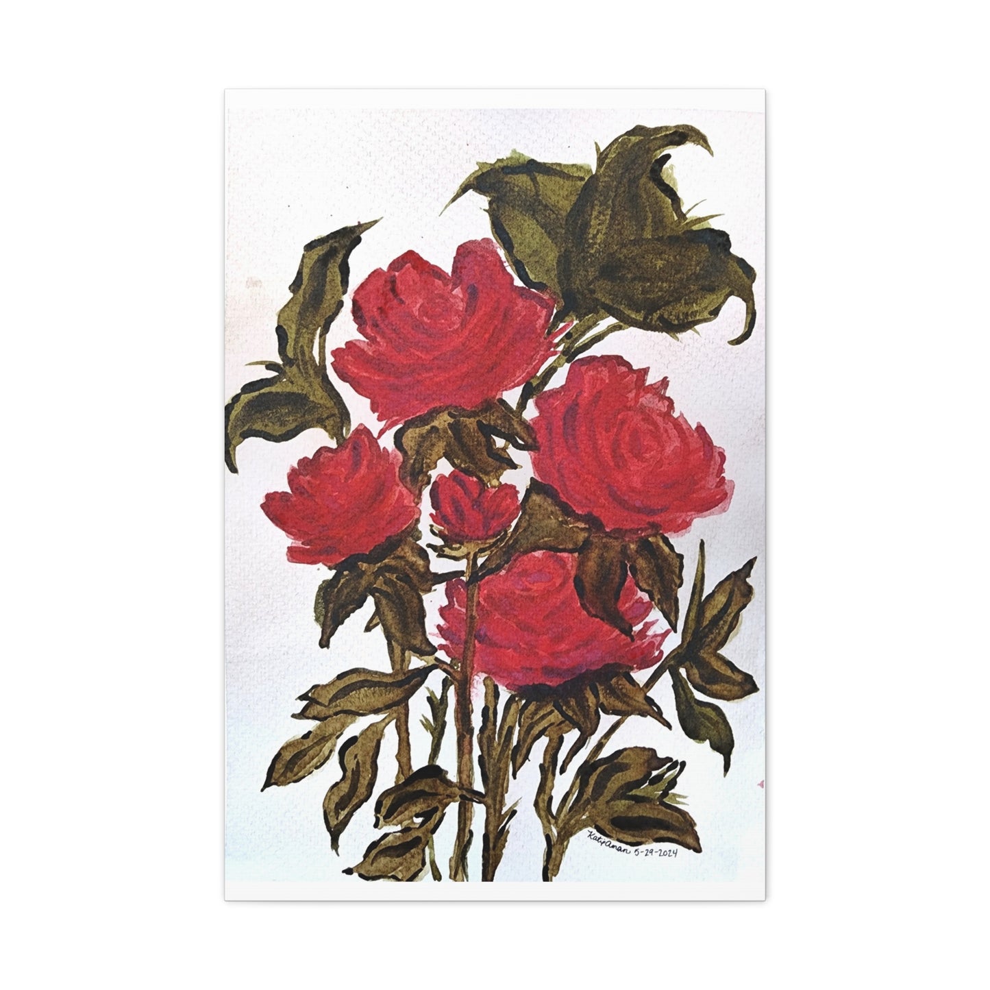 Classic Roses, on canvas